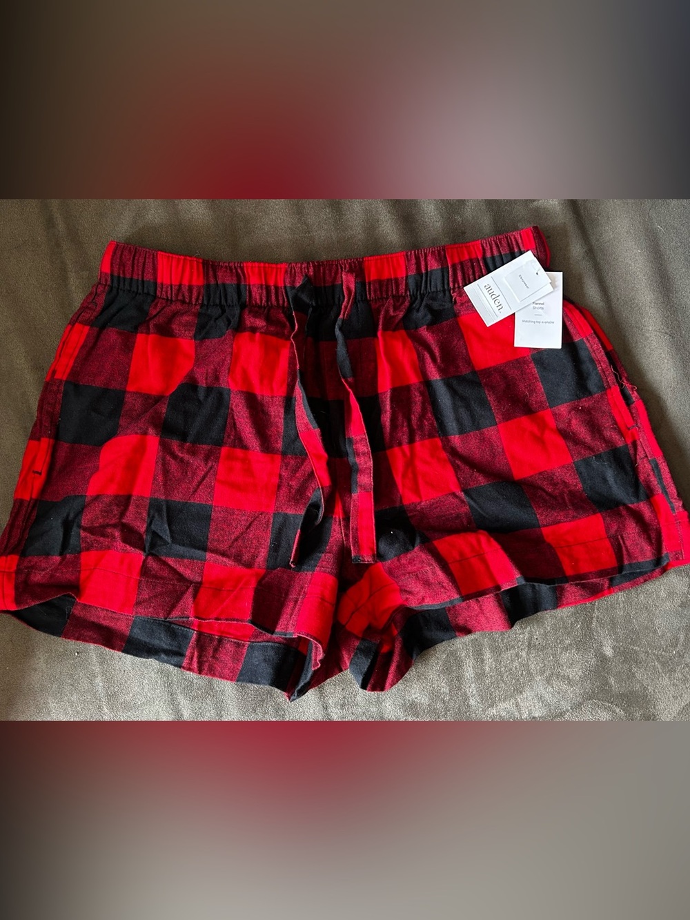 Auden Red & Black Buffalo Plaid Lounge Shorts